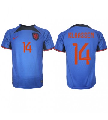 Holandia Davy Klaassen #14 Koszulka Wyjazdowych MŚ 2022 Krótki Rękaw